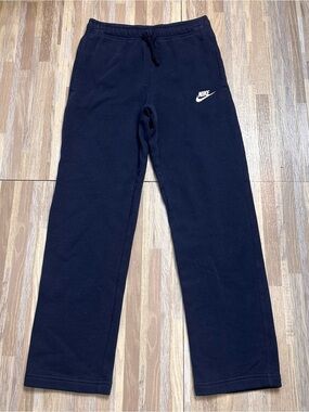 Nike Kids Navy Blue Sweatpants with White Embroidered Logo Youth Large